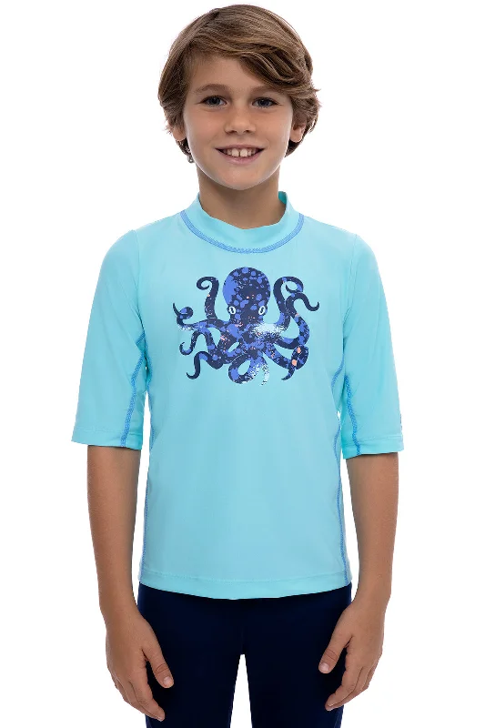 Style - conscious  Kid's Sandshark Short Sleeve Surf Shirt | Coastal Blue