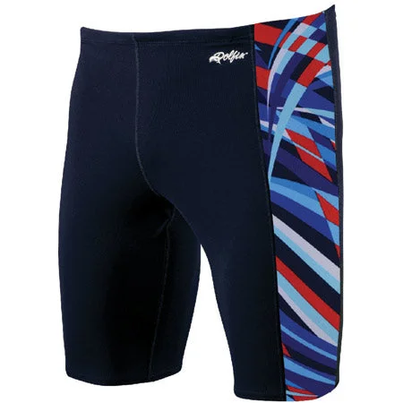 Signature - style  Spirit Swim Team_2018_Male Red/White/Blue Alpha Print Jammer