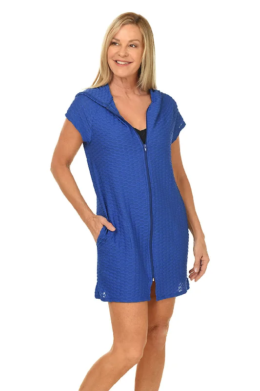 Waffle Full-Zip Cover-Up