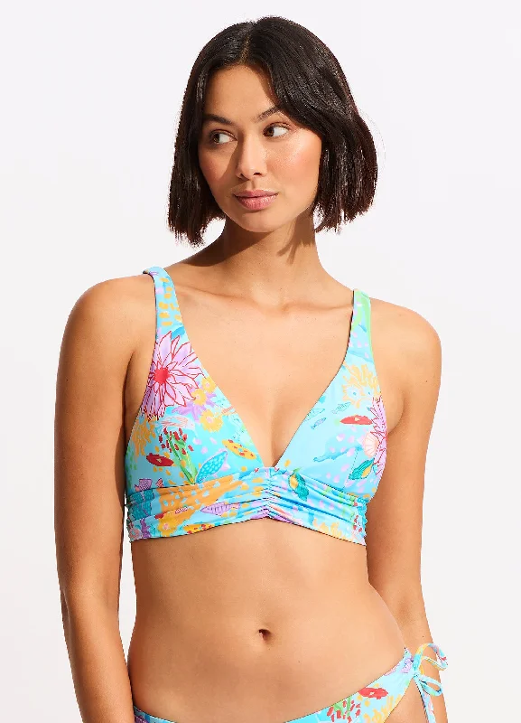 Luxury - crafted  Under The Sea Triangle Bikini Top - Blue Mist